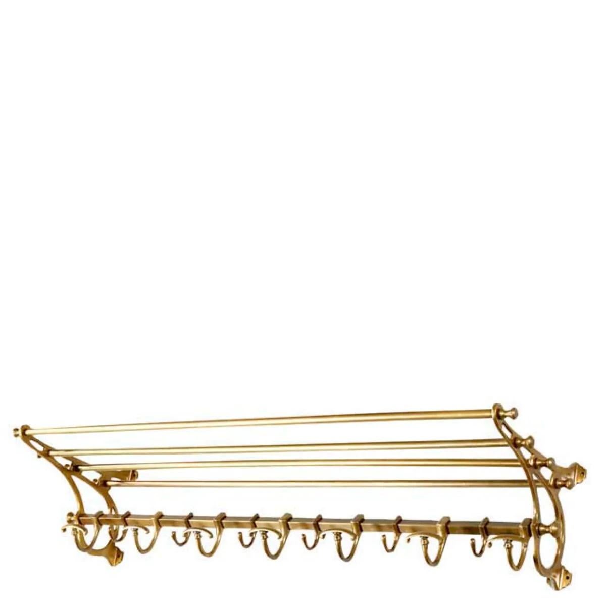 Patinato Coppia di appendiabiti, finitura in ottone patinato, design Belle Époque. in vendita