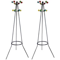 Vintage pair of coat stands