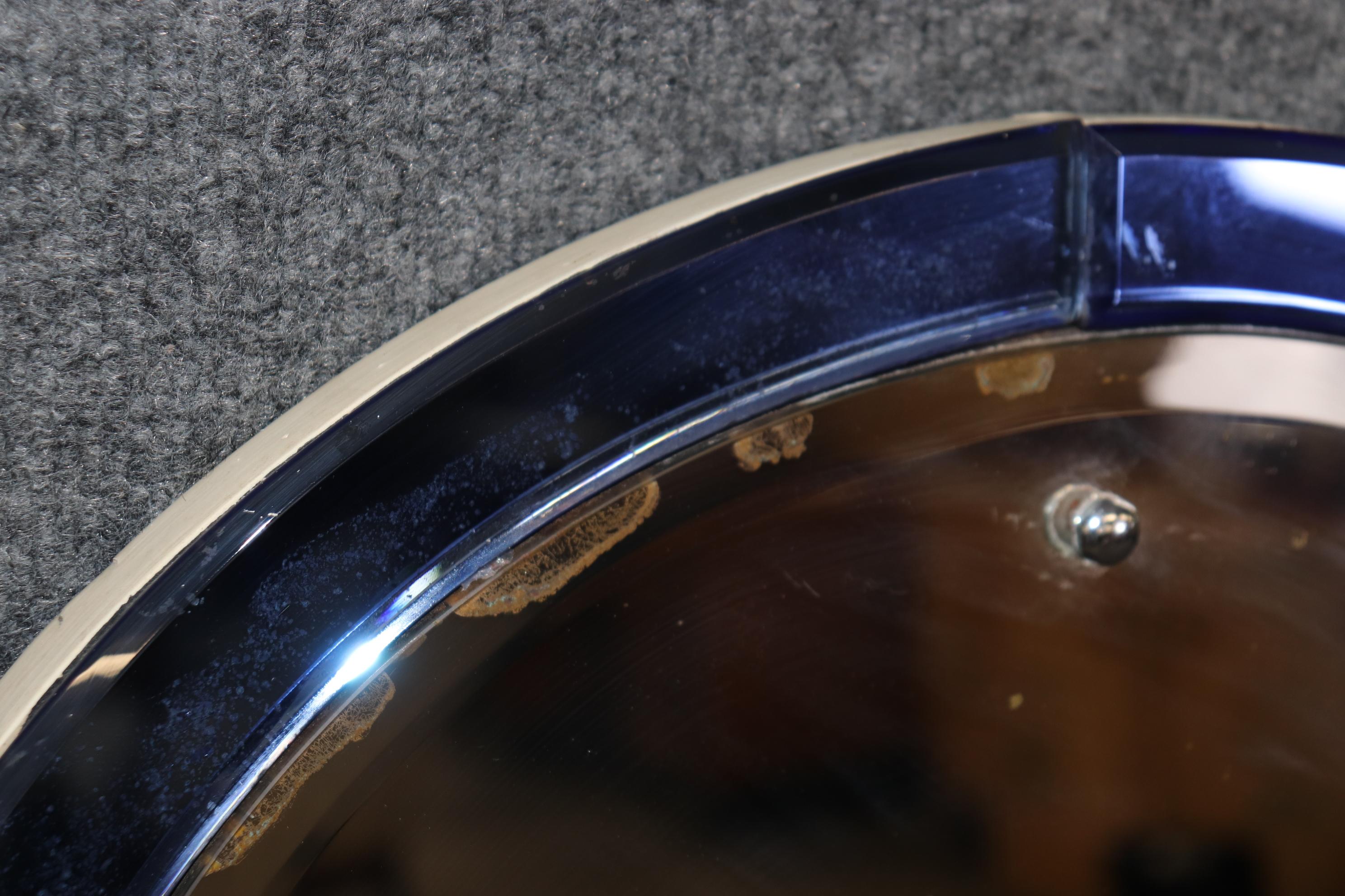 Paire de miroirs Art Déco français authentiques en verre bleu cobalt, vers 1920 Bon état - En vente à Swedesboro, NJ