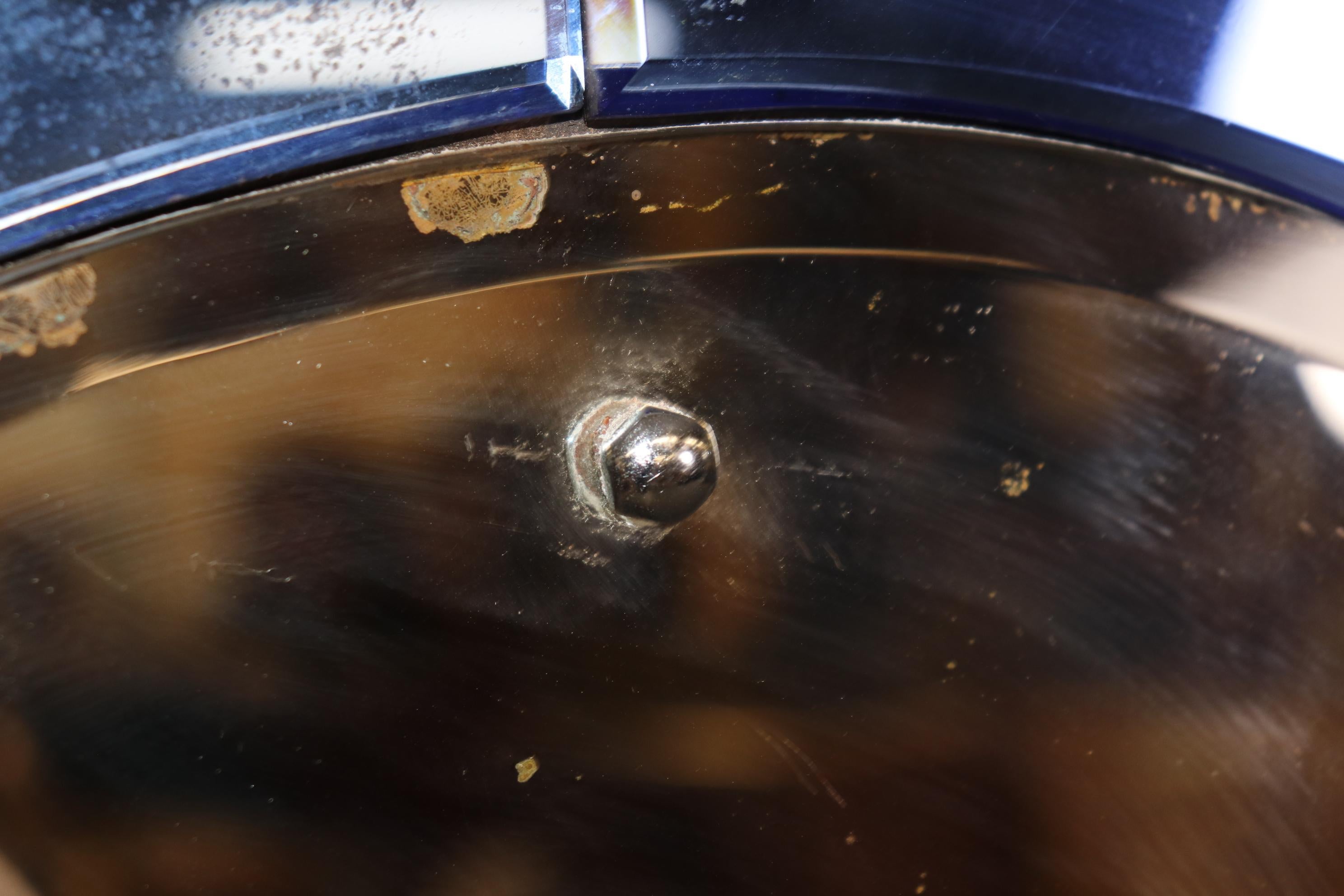 Début du 20ème siècle Paire de miroirs Art Déco français authentiques en verre bleu cobalt, vers 1920 en vente