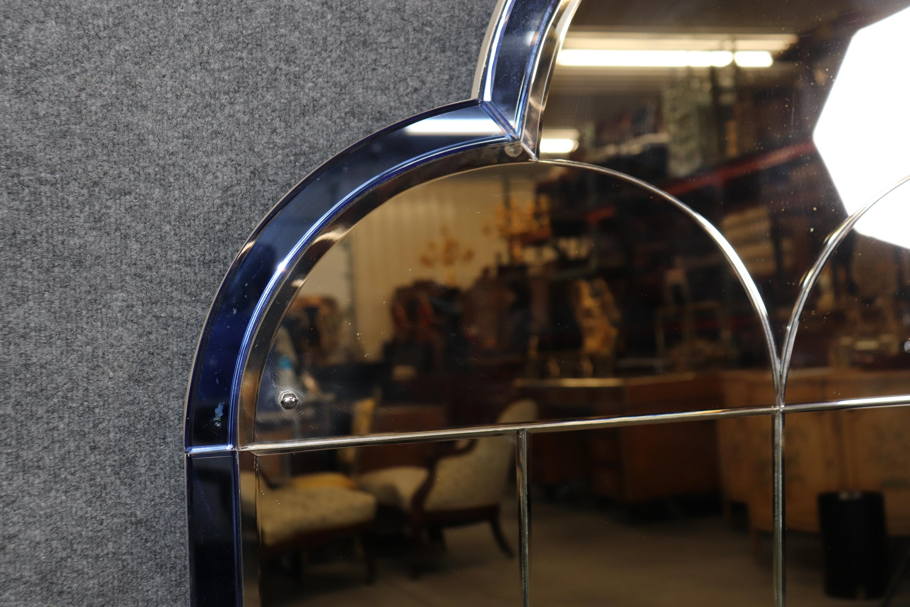 Miroir Paire de miroirs Art Déco français authentiques en verre bleu cobalt, vers 1920 en vente