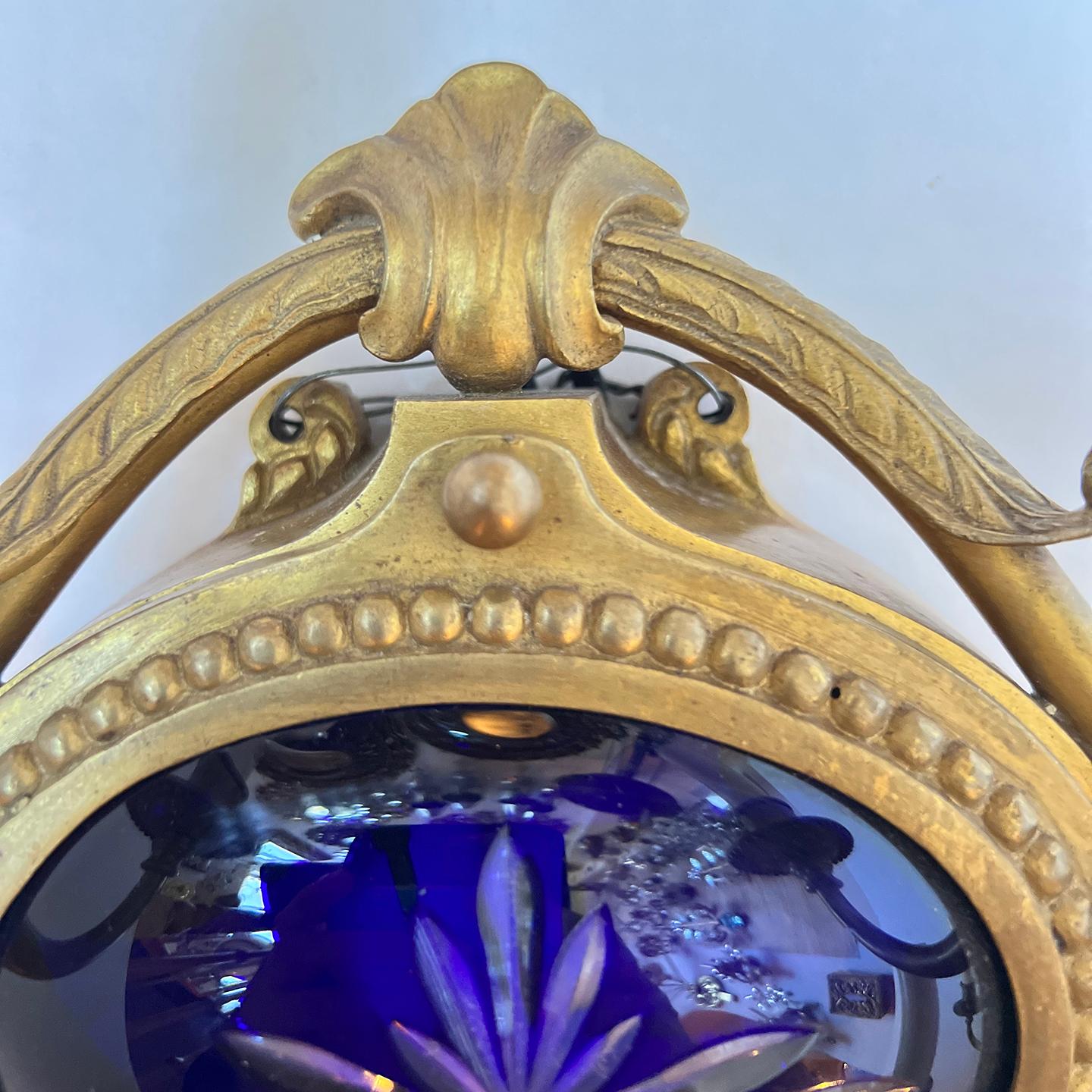 Paire d'appliques en verre bleu cobalt en vente 1