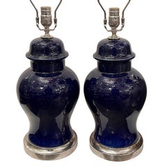 Pair of Cobalt Blue Lamps