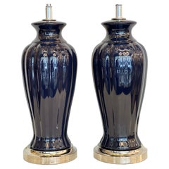 Pair of Cobalt Blue Lamps