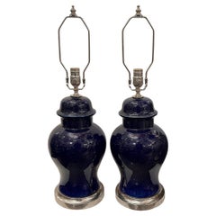 Pair of Cobalt Blue Lamps