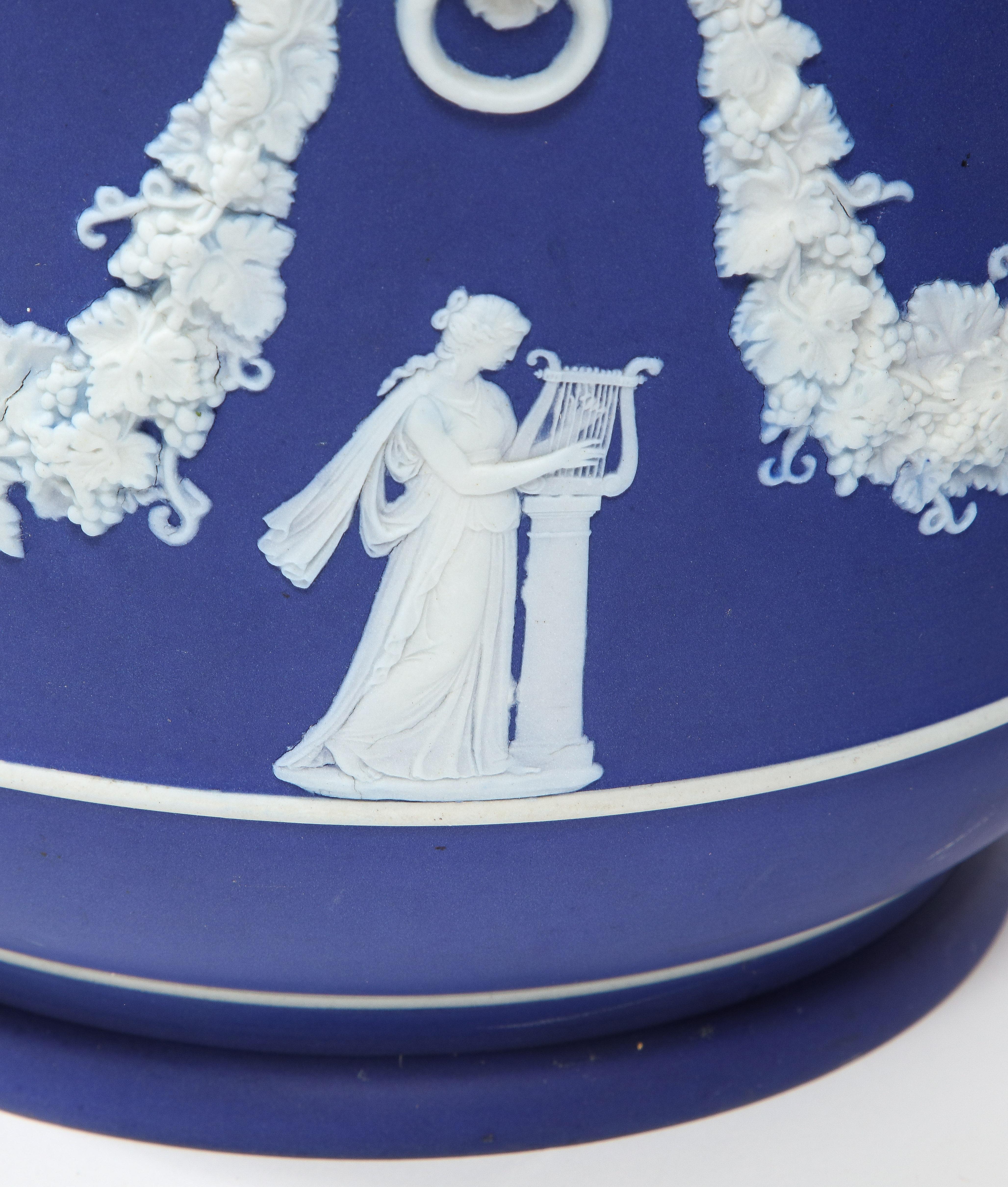 Pair of Cobalt Wedgwood Jasperware Planters 1