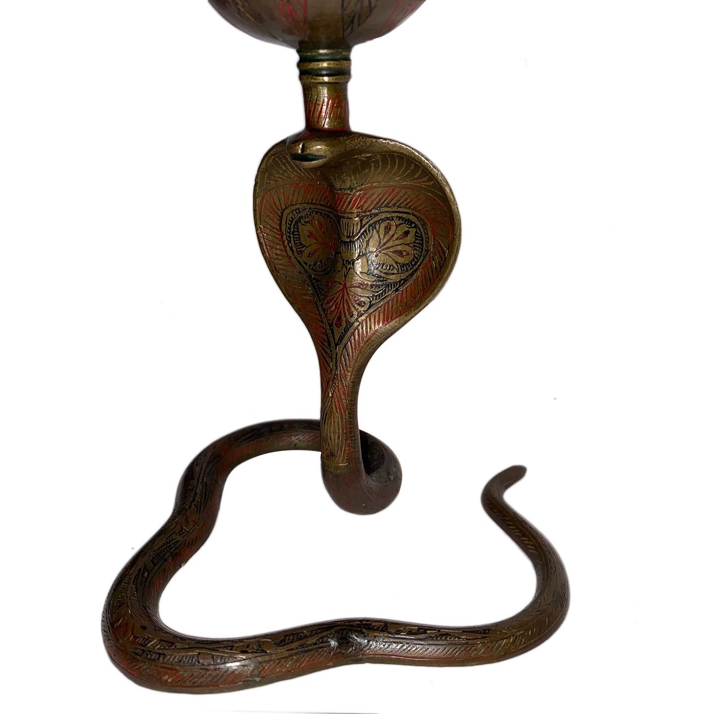 Moroccan Pair of Cobra Shaped Candlesticks For Sale