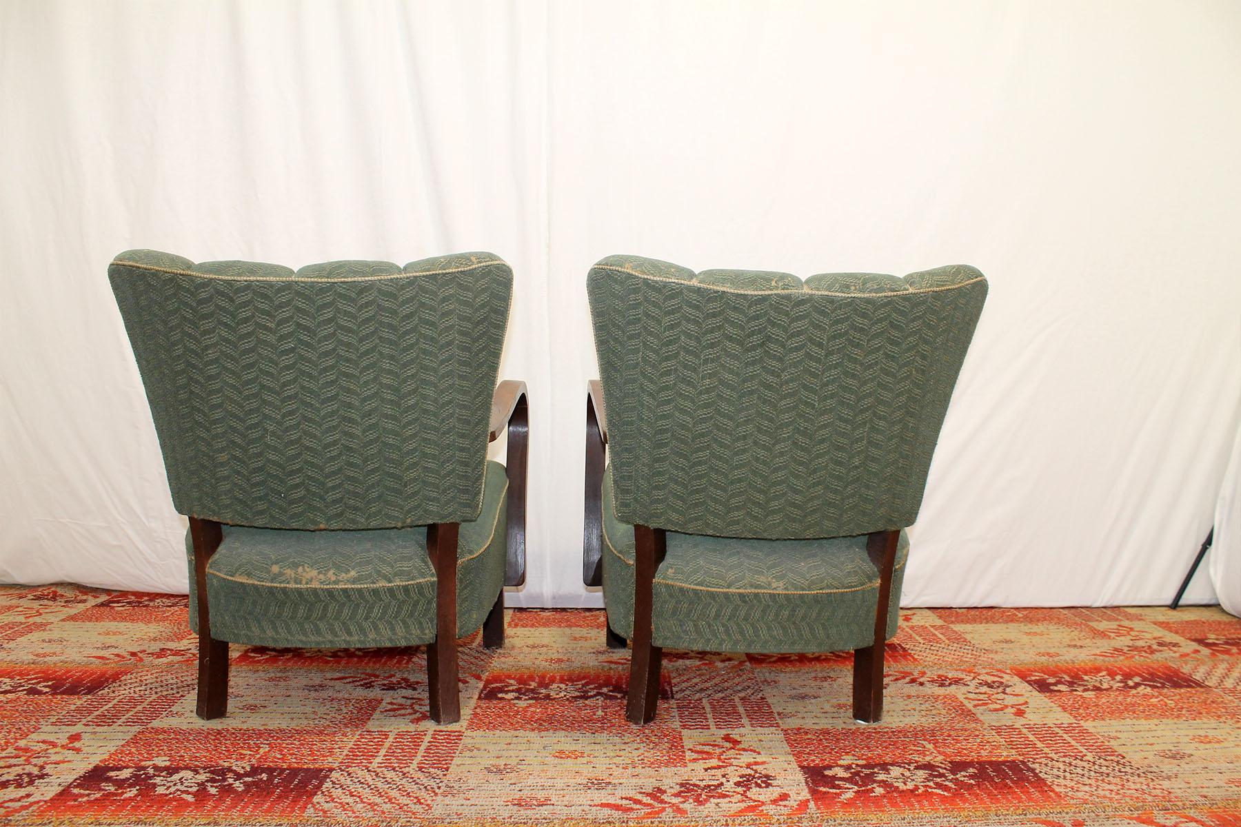 20th Century Pair of Cocktail Armchairs H-237 by Jindřich Halabala for UP Závody