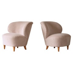 Pair of Cocktail Chairs in Pure Alpaca, Finland, 1940s/50s