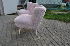Pair of Cocktail Chairs Pink Faux Fur