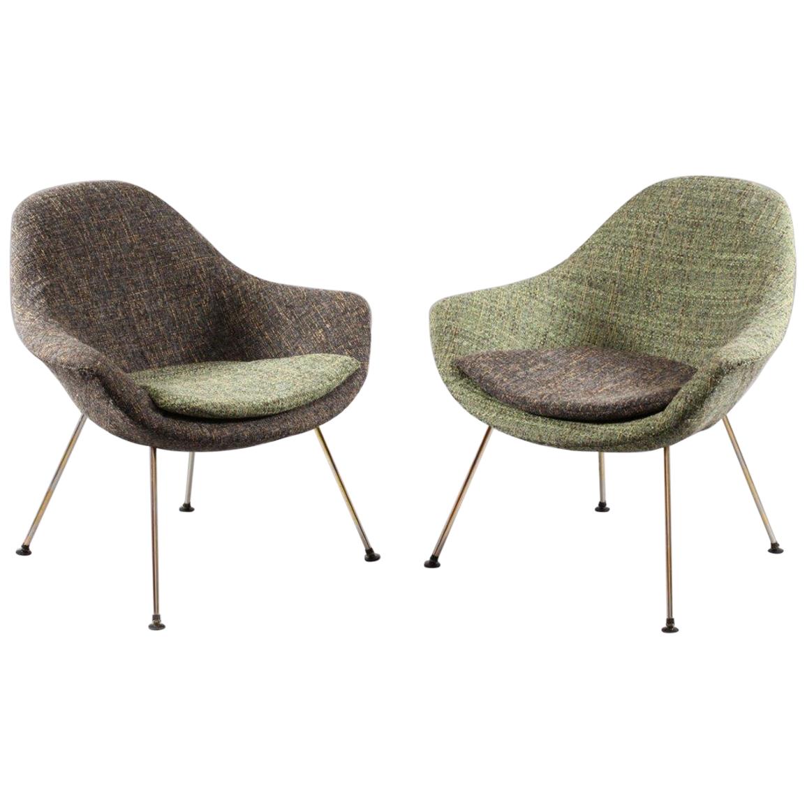 Pair of Cocktail Shell Chairs, Italy, 1950 For Sale