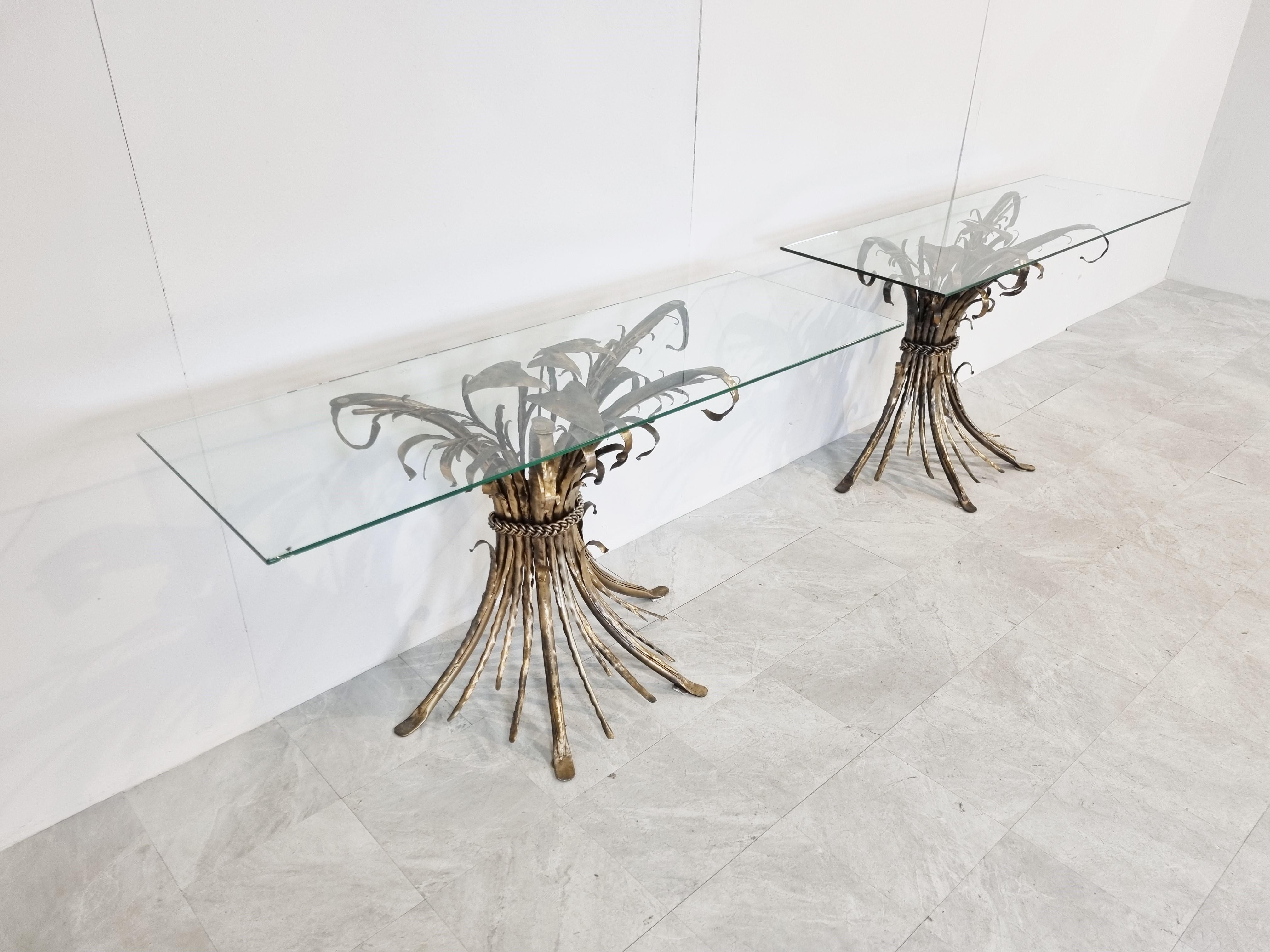 Late 20th Century Pair of Coco Chanel Style Console Tables, 1970s