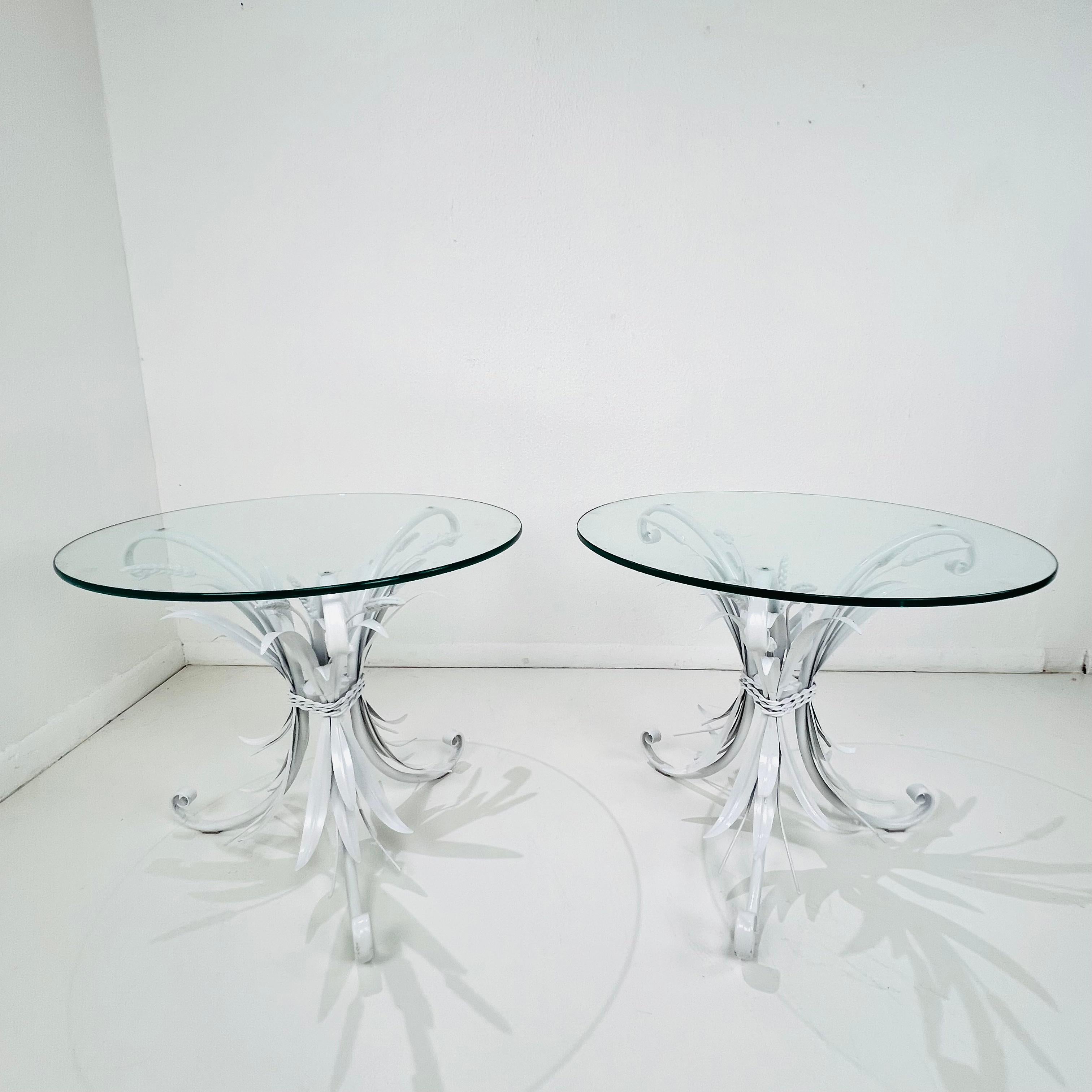 Métal Paire de tables d'appoint style Coco Chanel en forme de gerbe de blé en vente