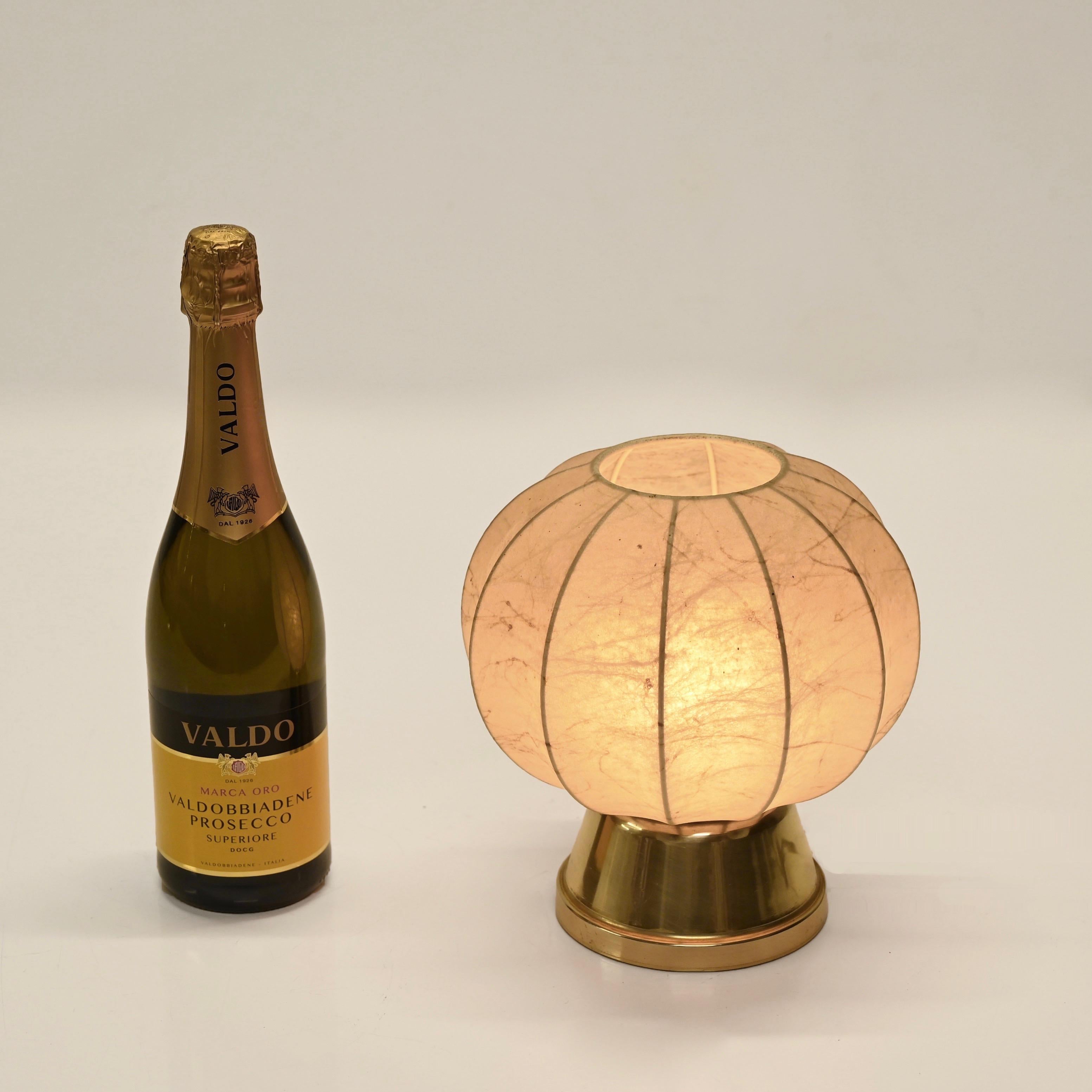 Pair of Cocoon Gilt Base Table Lamps by Castiglioni Brothers, Italy 1960s 10