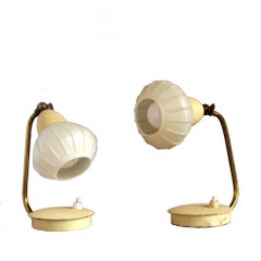 Pair of Cocoon Nightstand Lamps, Hungary, 1960s