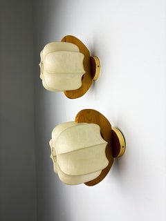 Paar Kokon-Leuchten mit Kiefer, Italien, 1970er Jahre