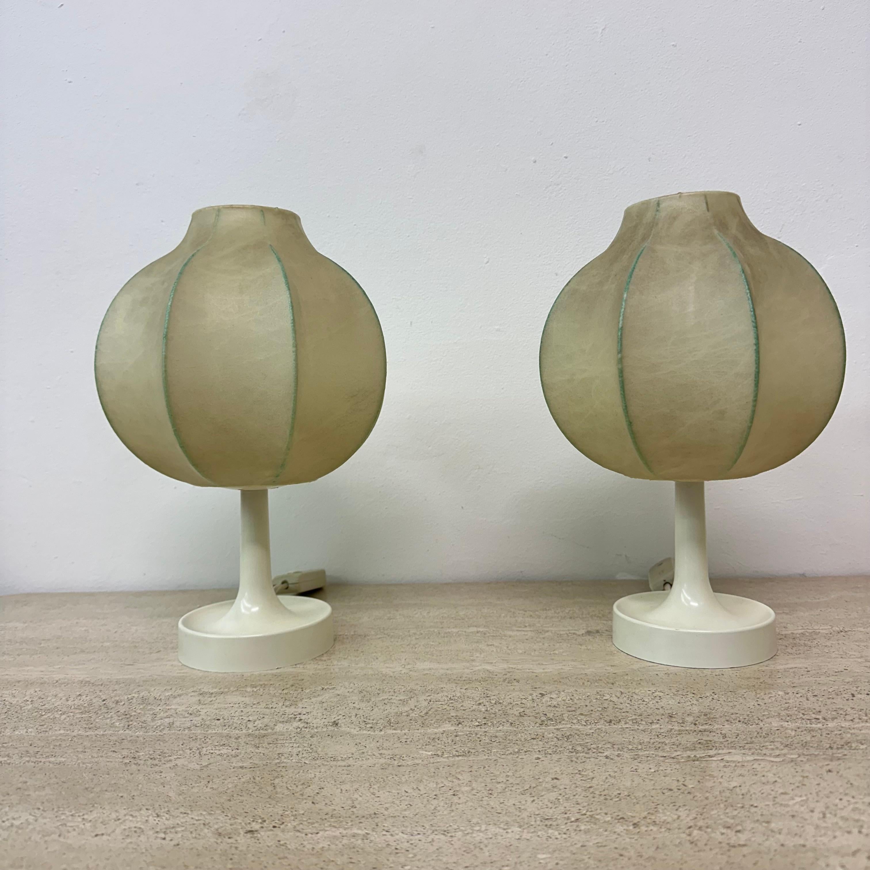 Pair of Cocoon Table Lamp by Alfred Wauer for Goldkant, 1960’s 3