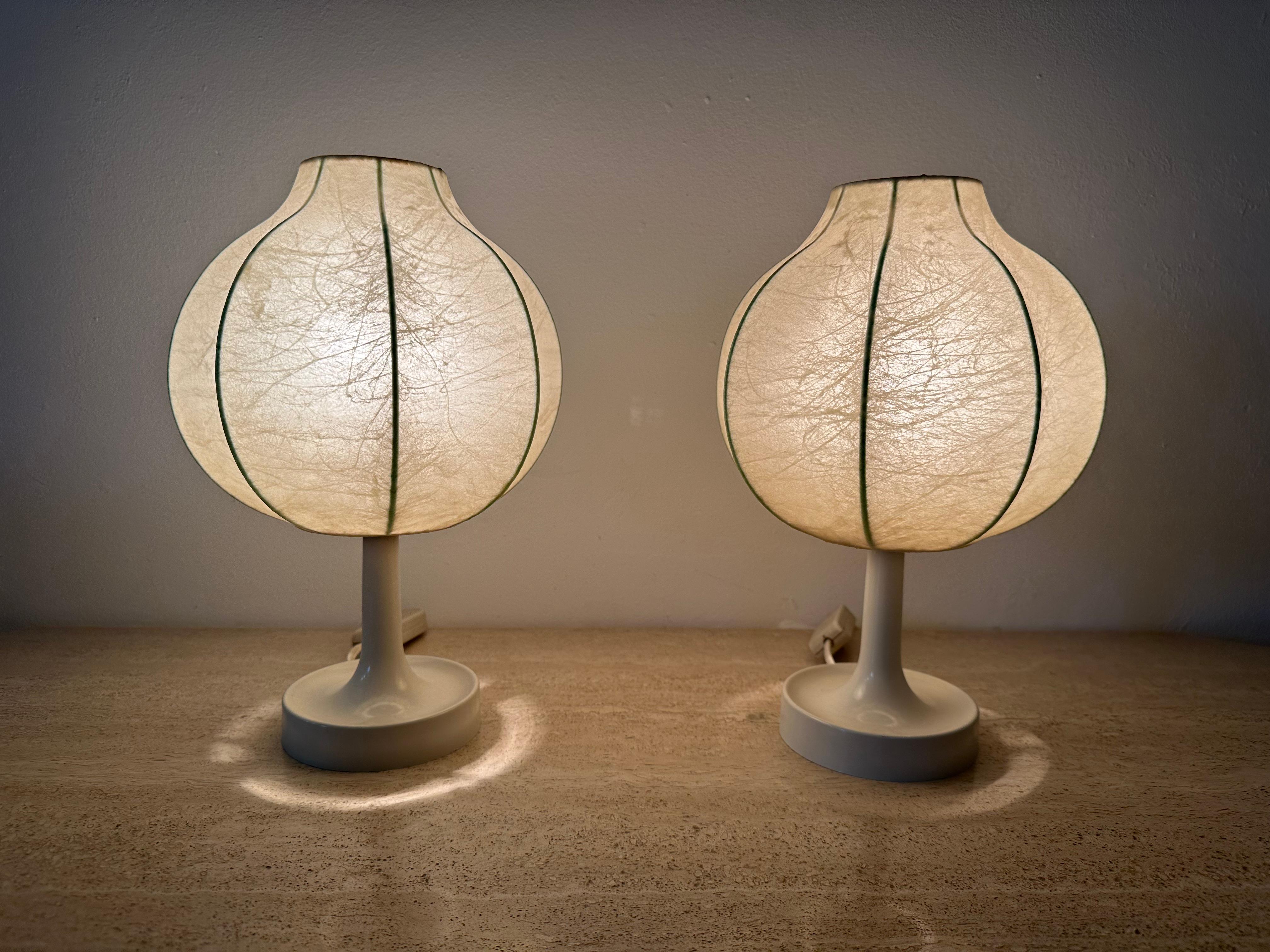 Pair of Cocoon Table Lamp by Alfred Wauer for Goldkant, 1960’s 5