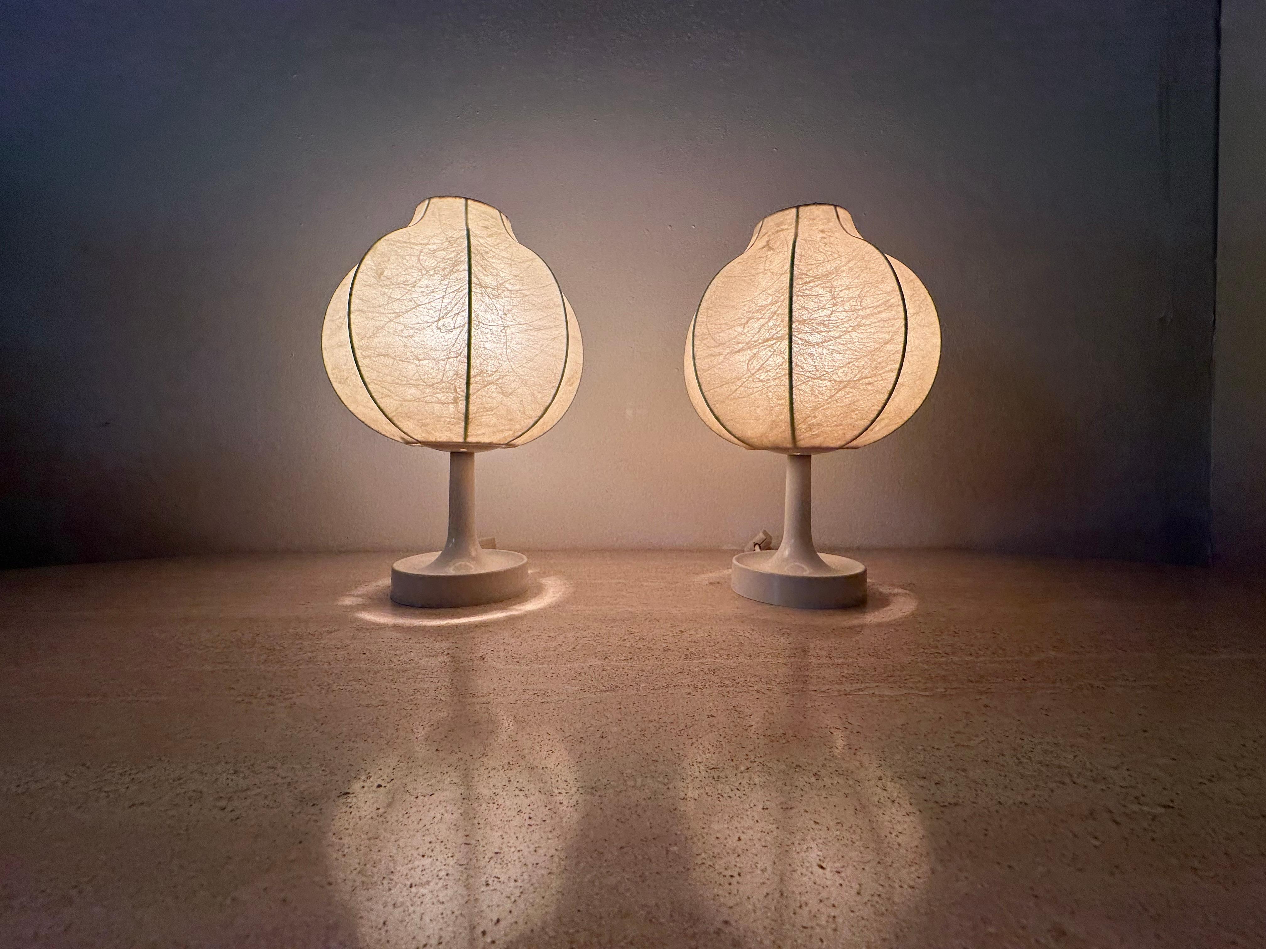 Pair of Cocoon Table Lamp by Alfred Wauer for Goldkant, 1960’s 6
