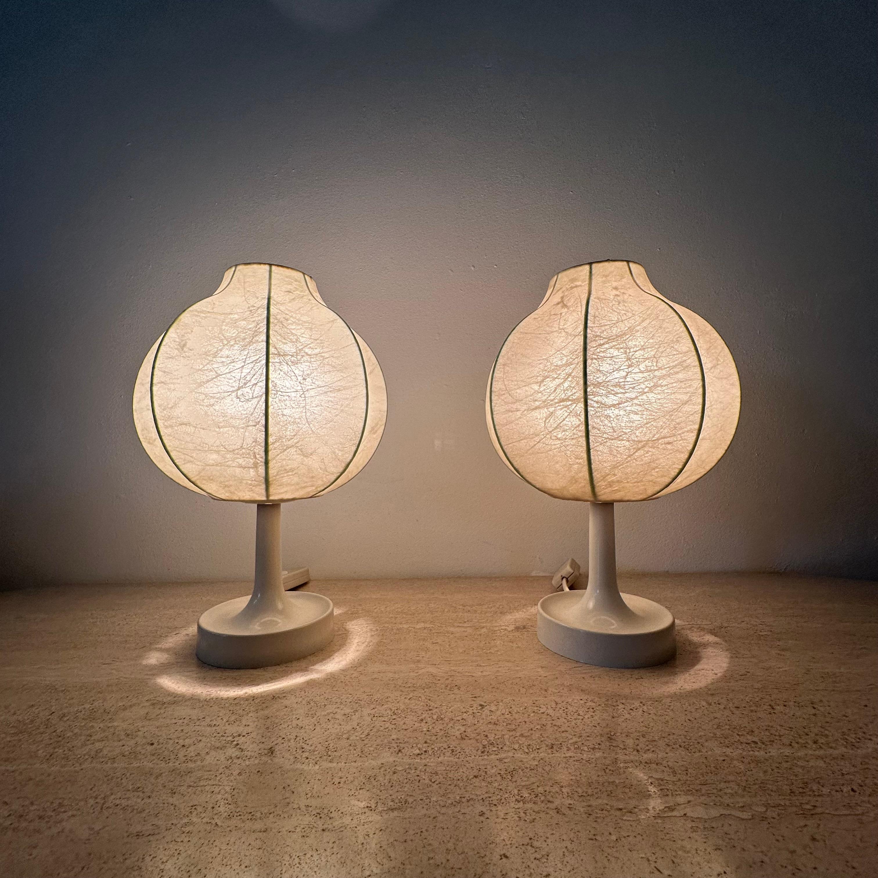 Pair of Cocoon Table Lamp by Alfred Wauer for Goldkant, 1960’s 8