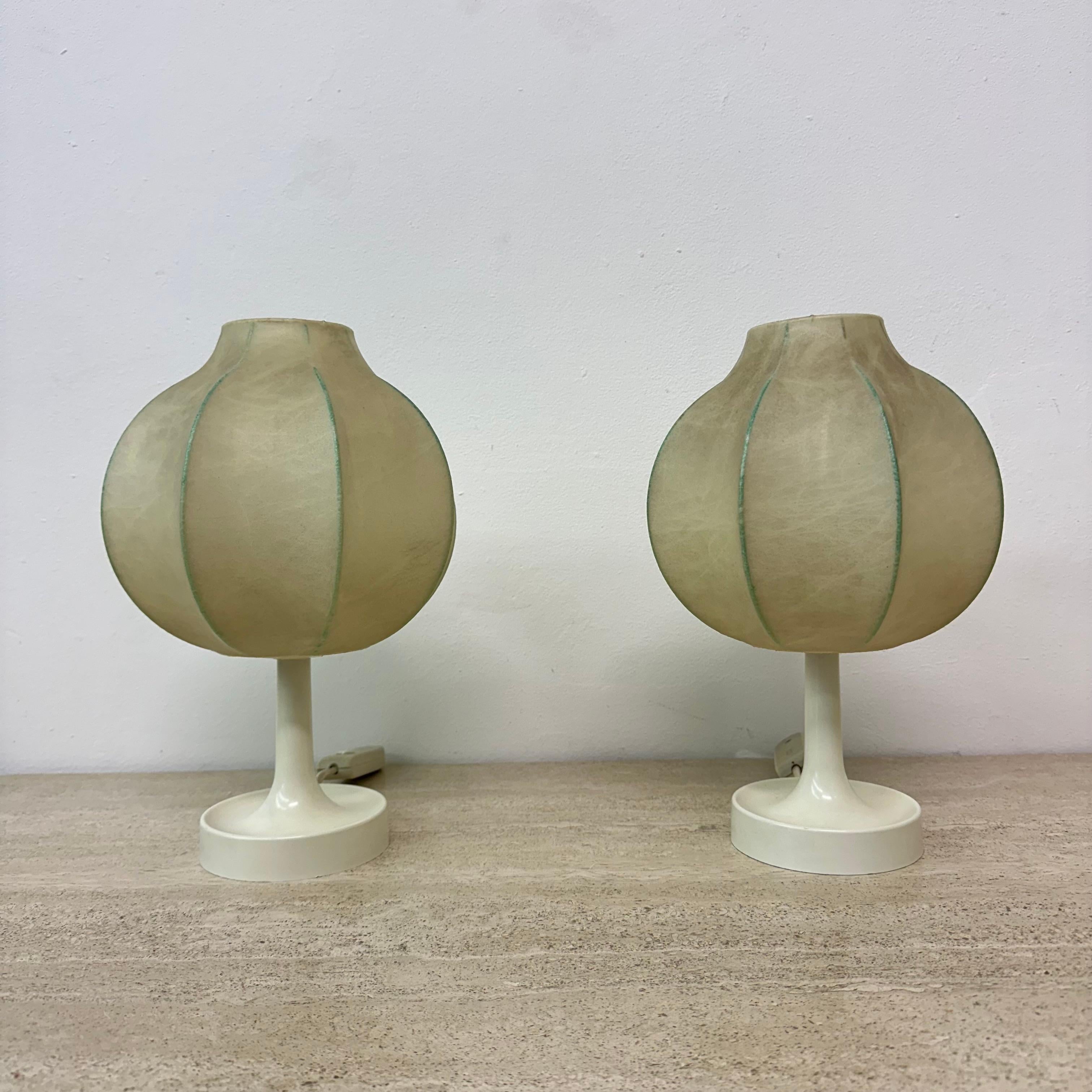 Pair of Cocoon Table Lamp by Alfred Wauer for Goldkant, 1960’s 9