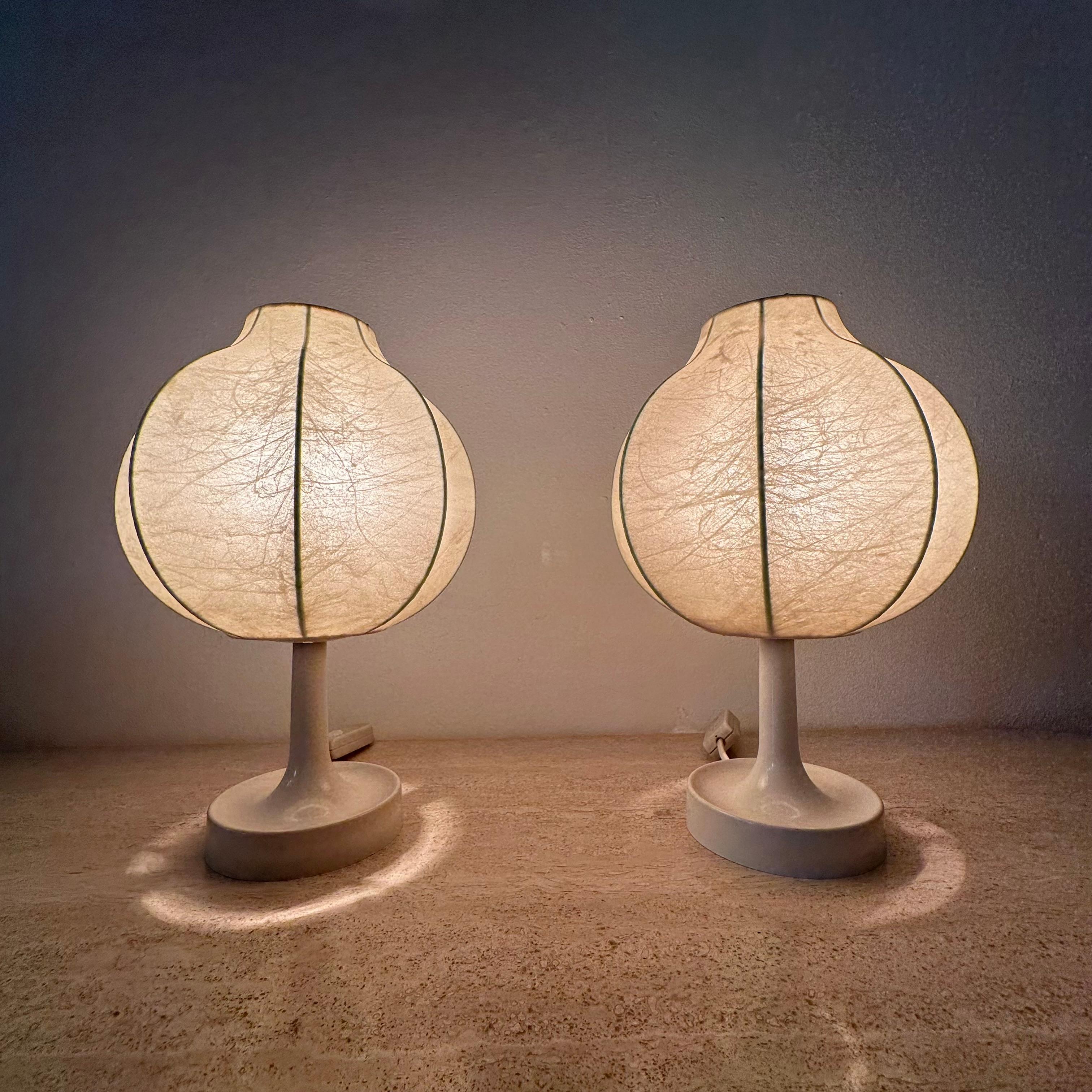 Pair of Cocoon Table Lamp by Alfred Wauer for Goldkant, 1960’s 11