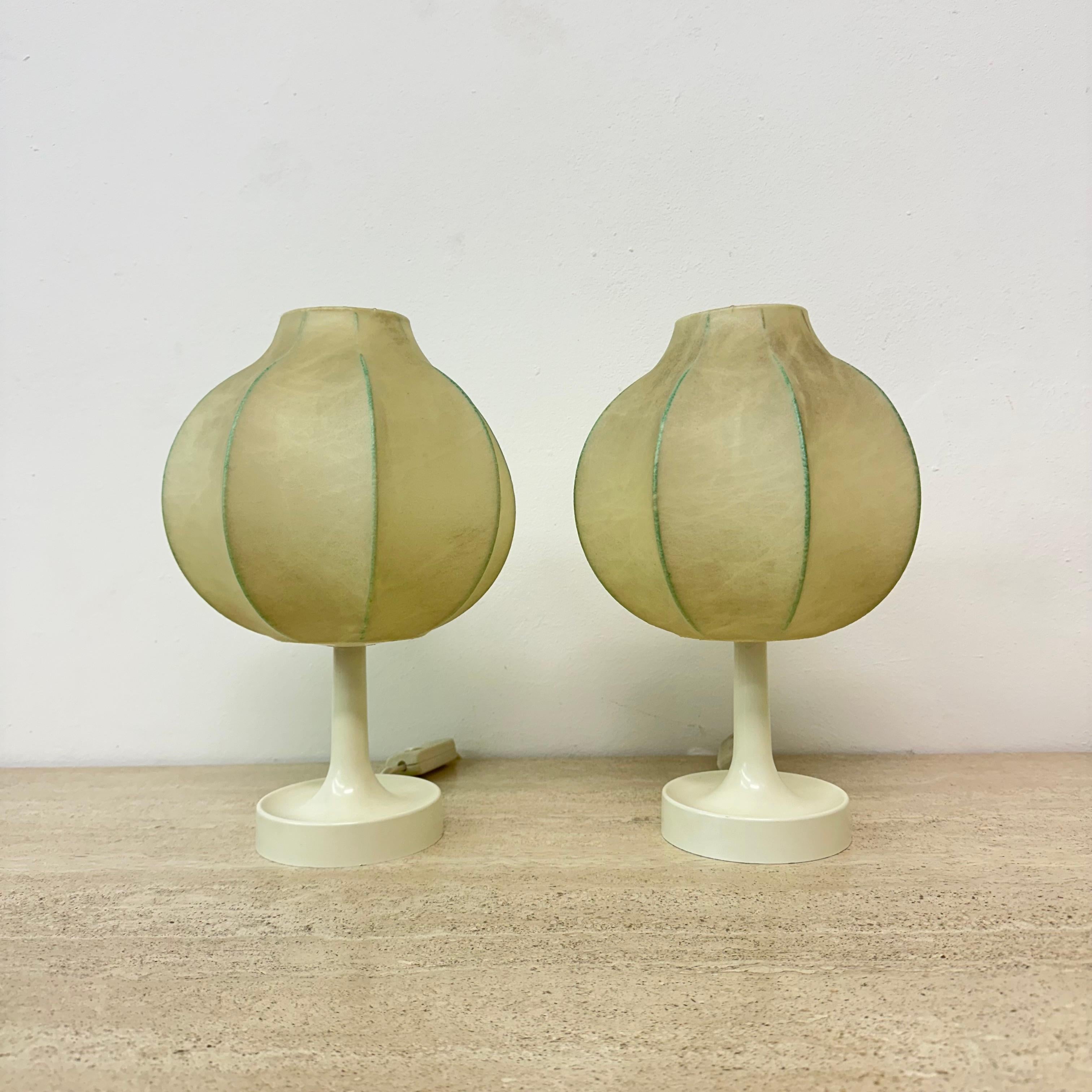 Mid-Century Modern Pair of Cocoon Table Lamp by Alfred Wauer for Goldkant, 1960’s