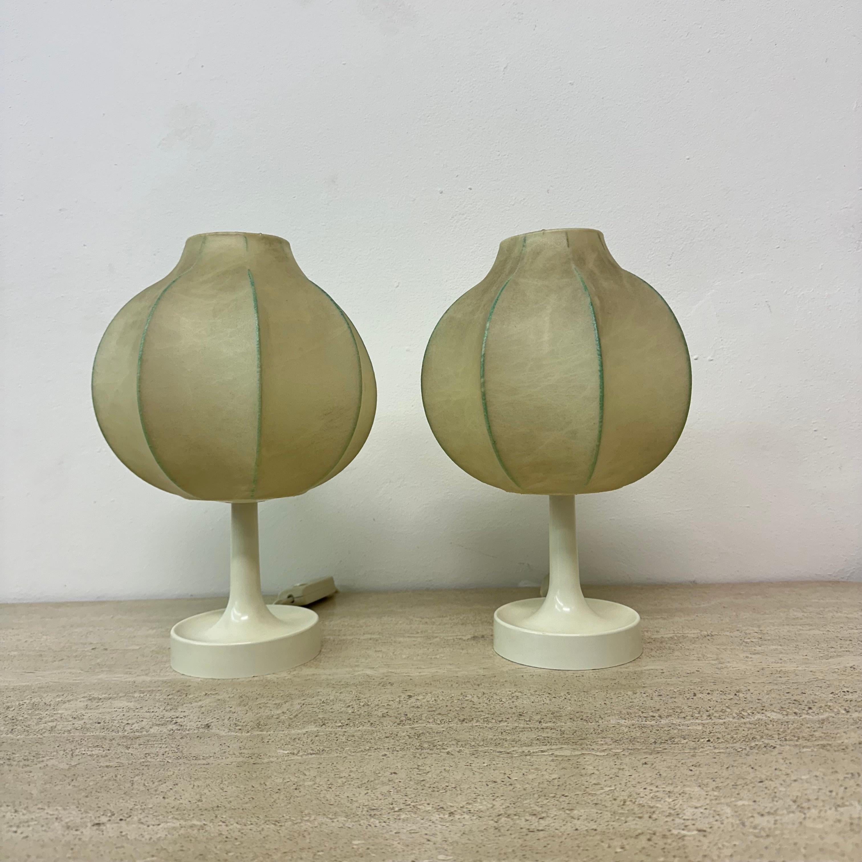 Pair of Cocoon Table Lamp by Alfred Wauer for Goldkant, 1960’s In Good Condition In Delft, NL