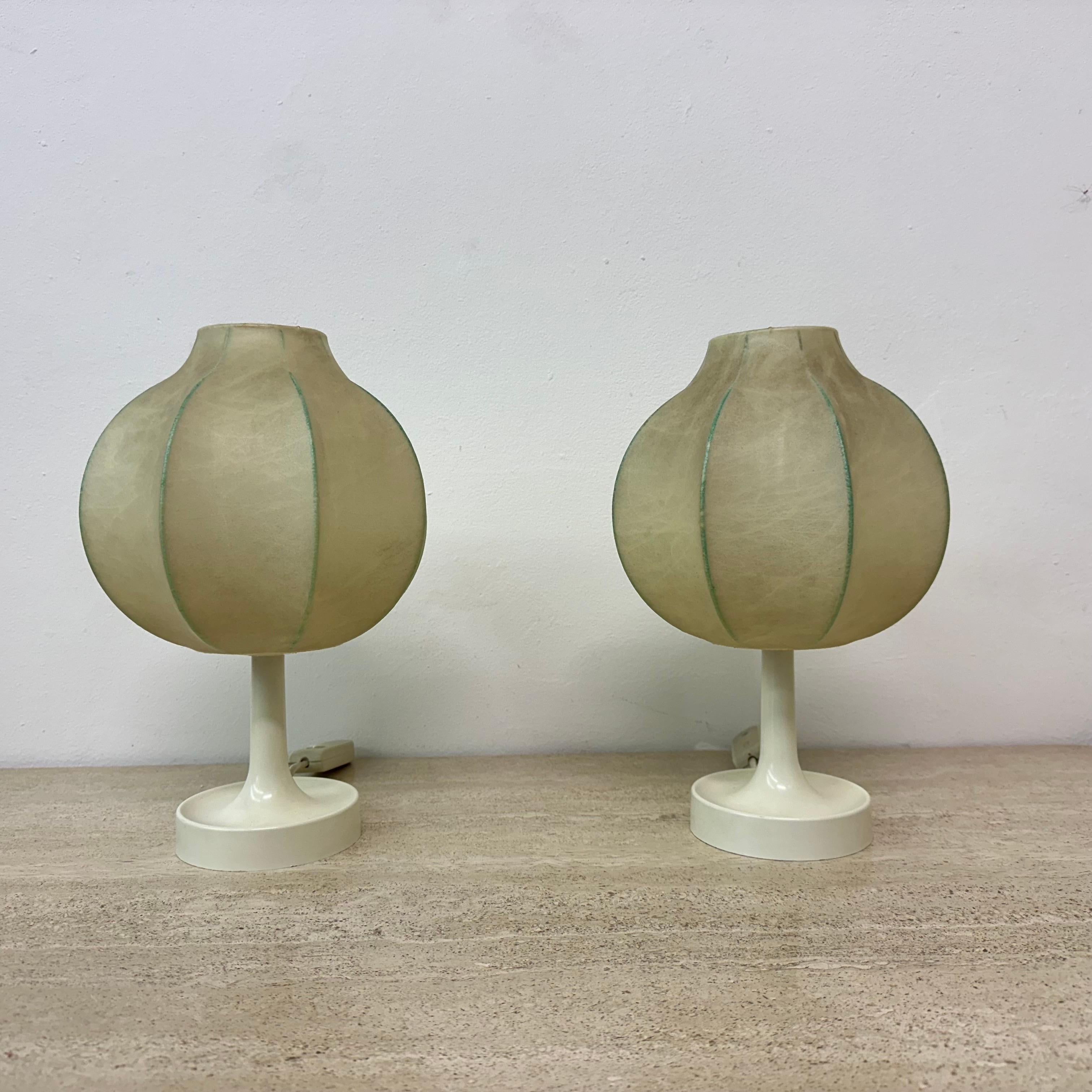 Pair of Cocoon Table Lamp by Alfred Wauer for Goldkant, 1960’s 1