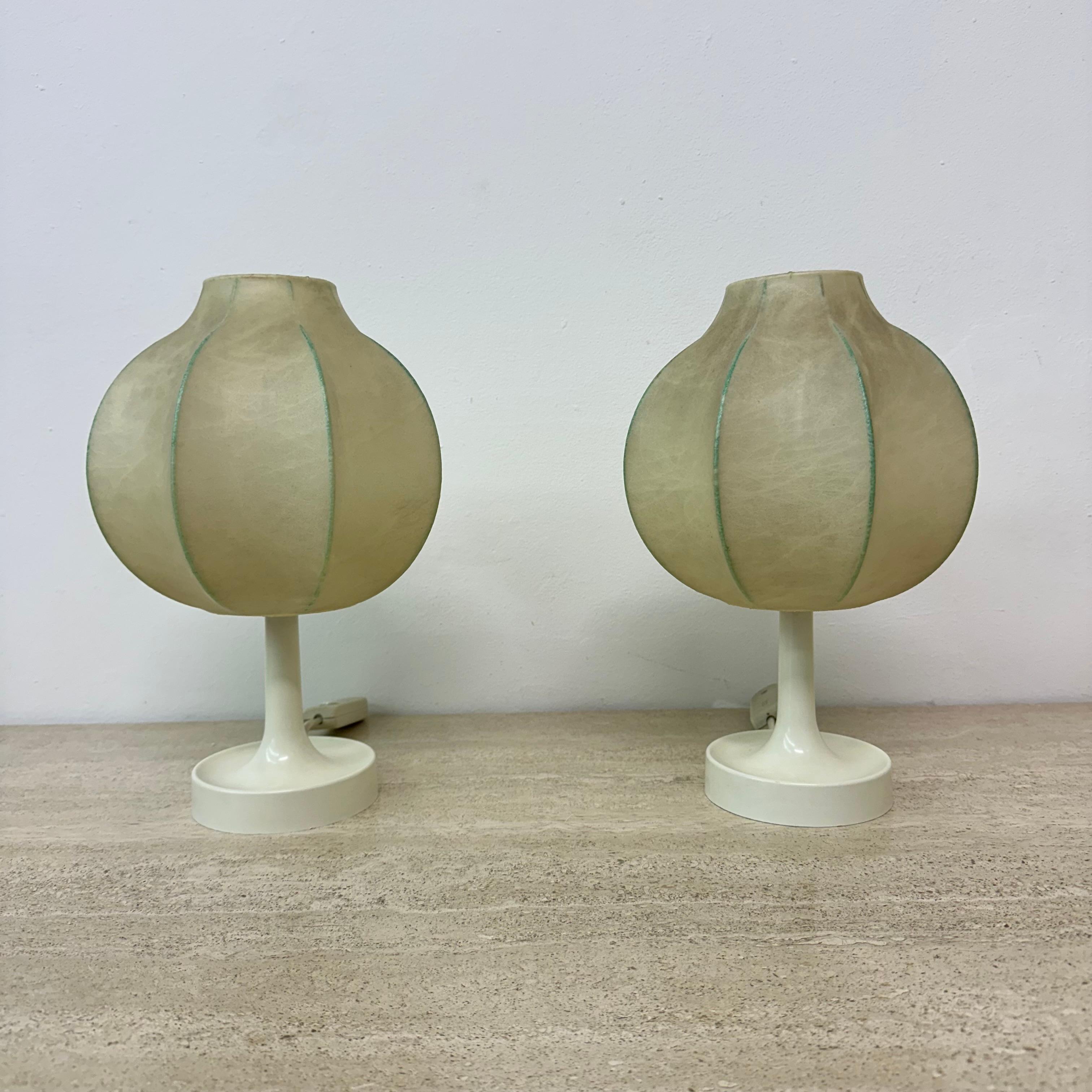 Pair of Cocoon Table Lamp by Alfred Wauer for Goldkant, 1960’s 2