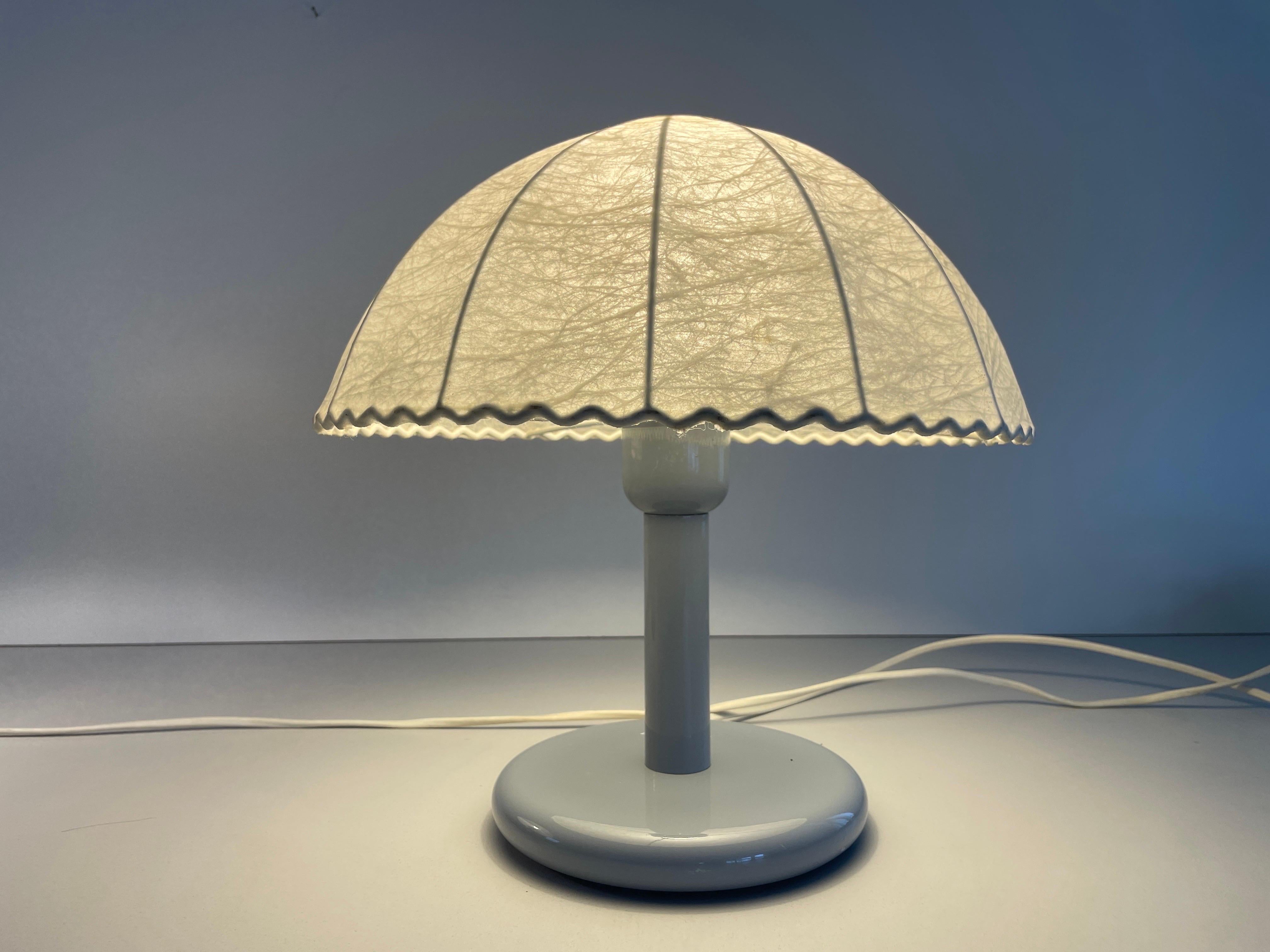 Pair of Cocoon Table Lamps with Grey Metal Base by GOLDKANT, 1960s, Germany For Sale 9