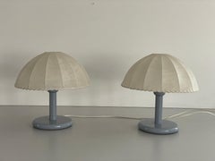 Pair of Cocoon Table Lamps with Grey Metal Base by GOLDKANT, 1960s, Germany