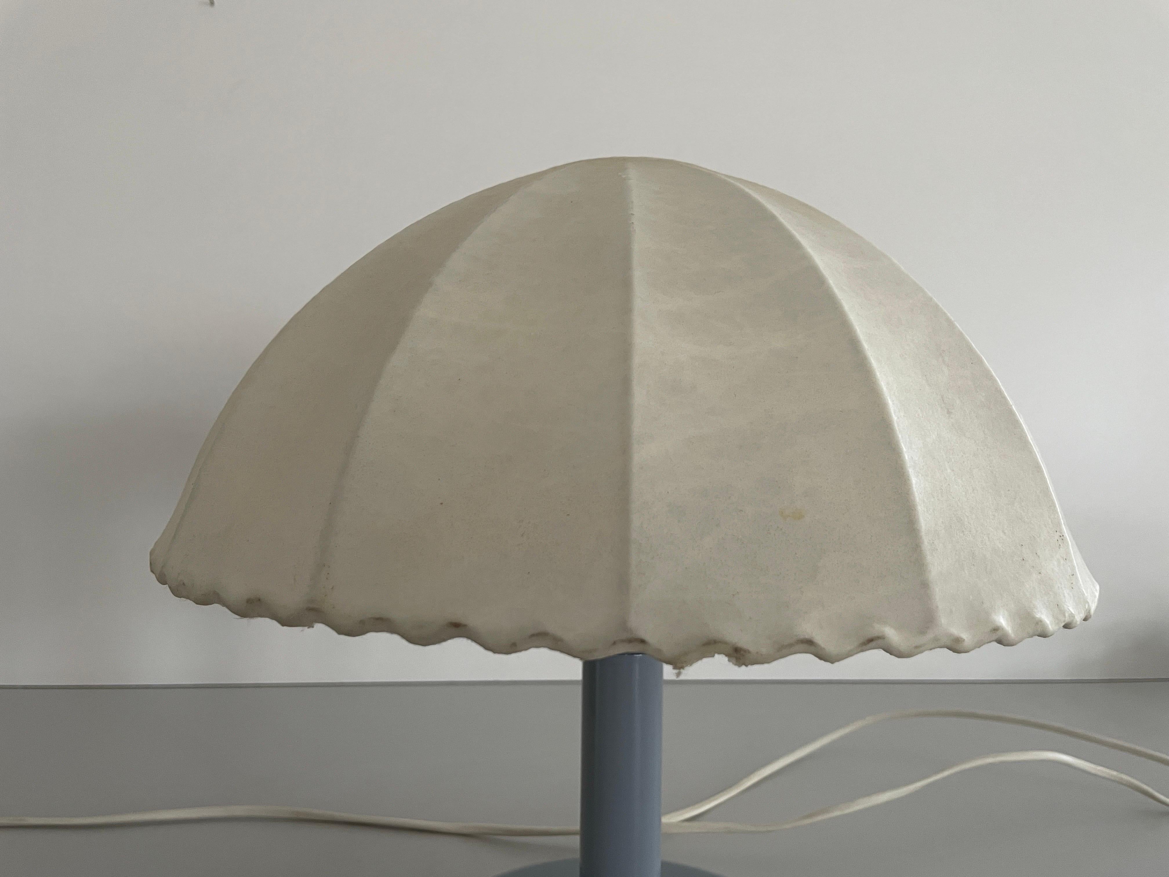 Pair of Cocoon Table Lamps with Grey Metal Base by GOLDKANT, 1960s, Germany For Sale 2