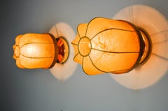 Pair of "cocoon" wall lights, Italy, 1970