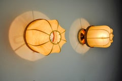 Pair of "cocoon" wall lights, Italy, 1970