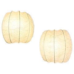 Pair of Cocoon Wall Lights, Italy, 1970s