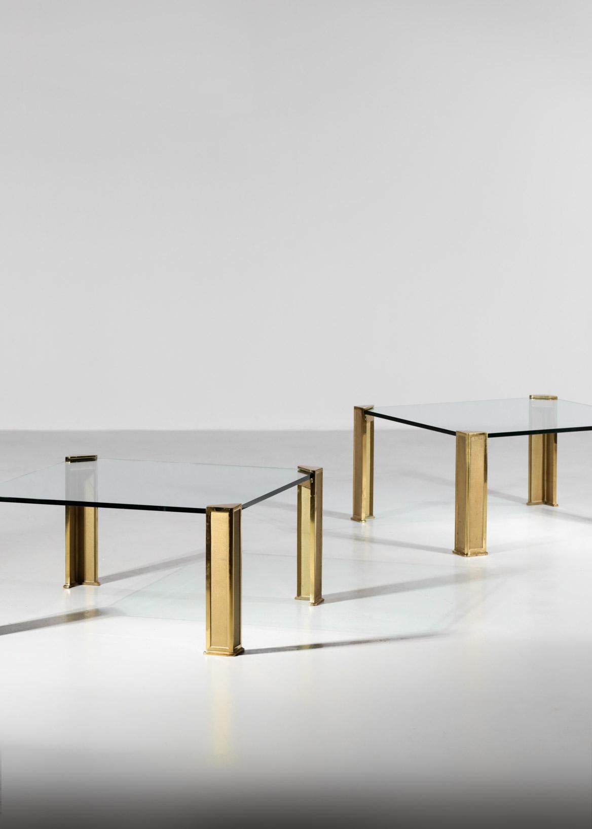 Paire de tables basses par Ppeter Ghyczy Bronze doré Vintage 1960's:: Hollande en vente 2