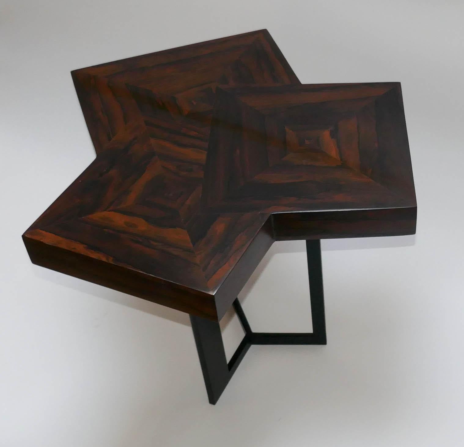 Moderne Paire de tables basses « Cubes » en marqueterie d'Aymeric Lefort en vente