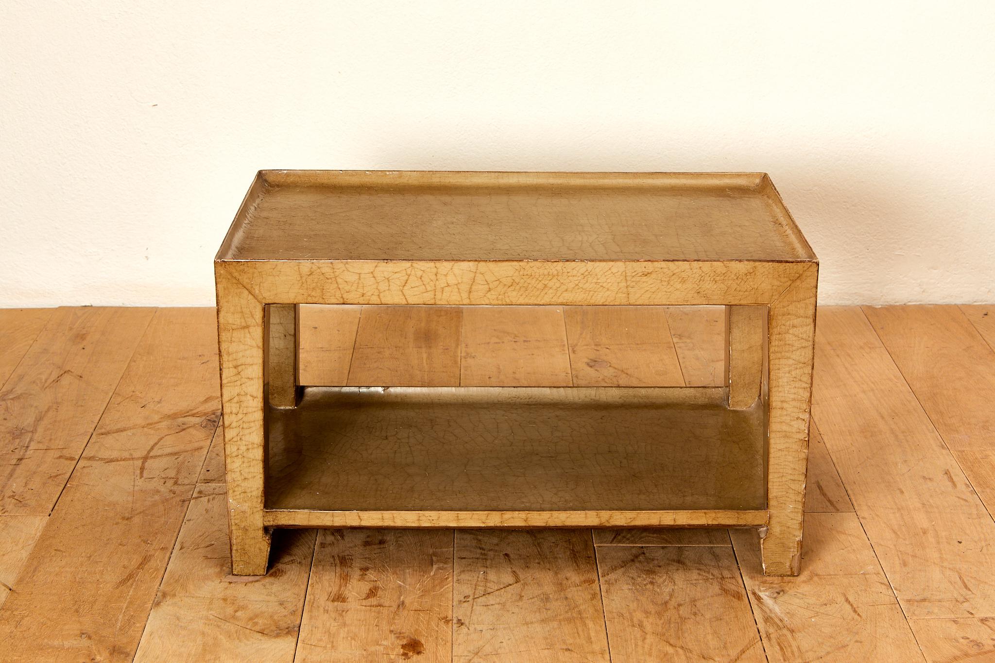 Lacquered Pair of coffee table, lacquered wood, circa 1970, France.