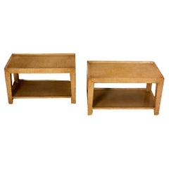 Pair of coffee table, lacquered wood, circa 1970, France.