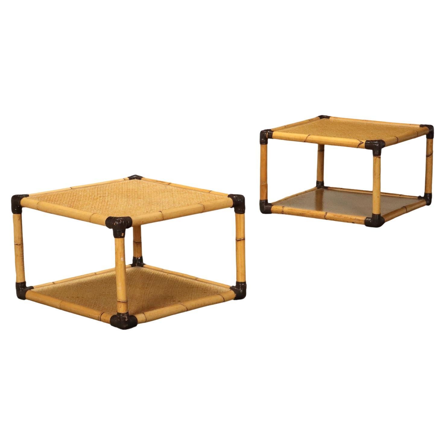 Pair of Coffee Tables Bamboo, Italy, 1980s For Sale