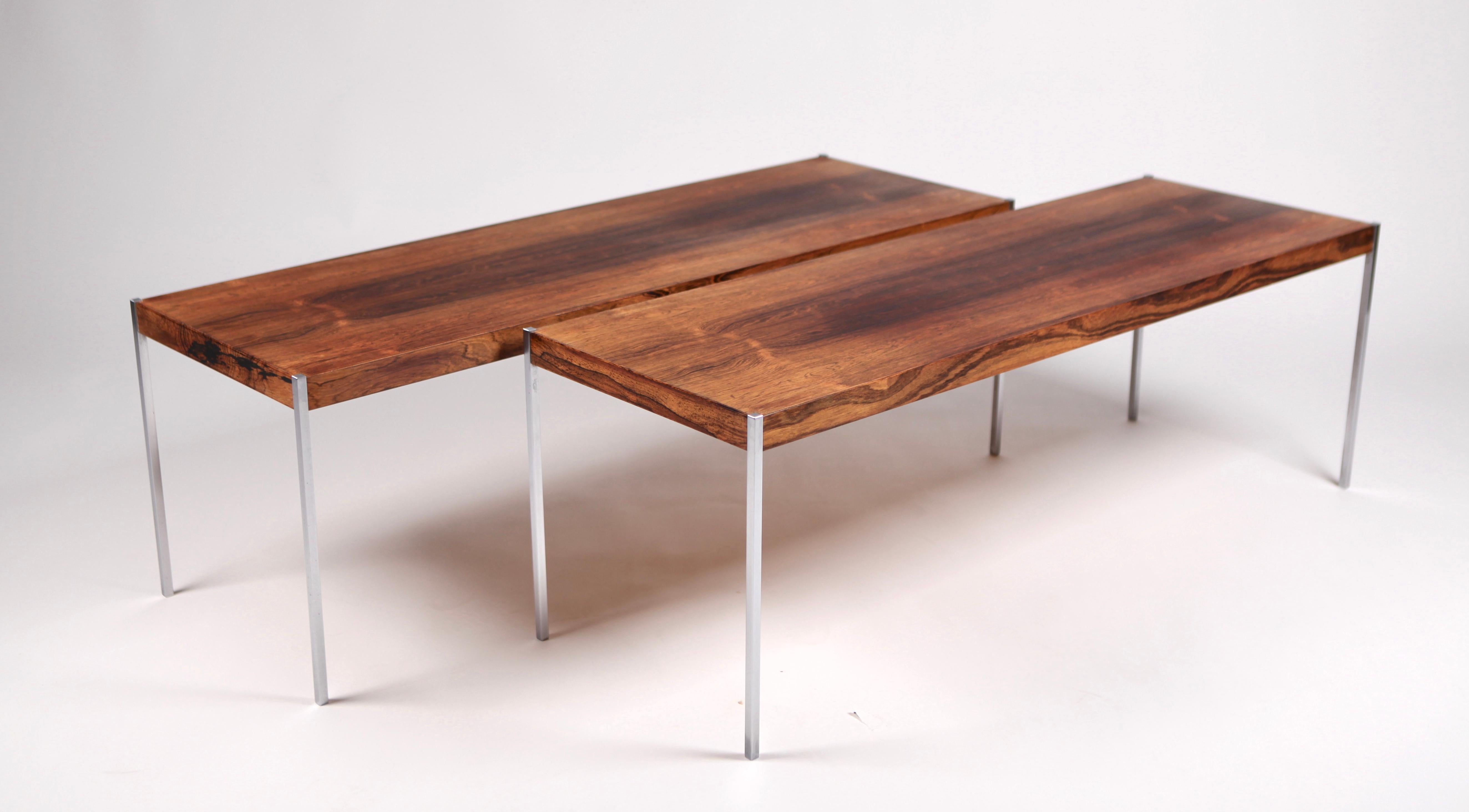 Pair of Coffee-Tables by Östen & Uno Kristiansson for Luxus, Sweden 1960s. 3