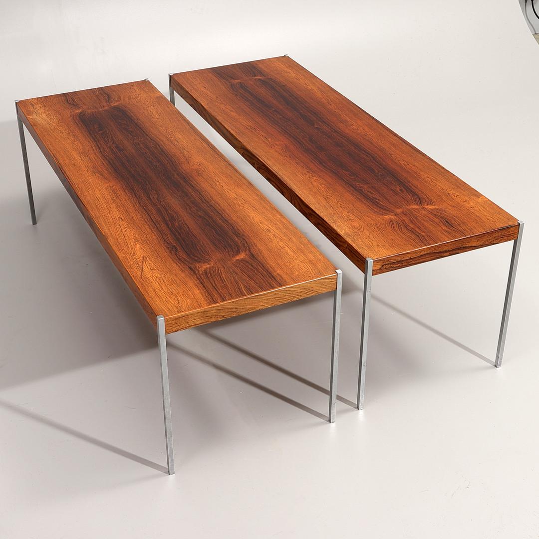 Pair of Coffee-Tables by Östen & Uno Kristiansson for Luxus, Sweden 1960s. 5