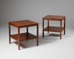 Pair of coffee tables, designed by Kaare Klint Denmark, 1950s