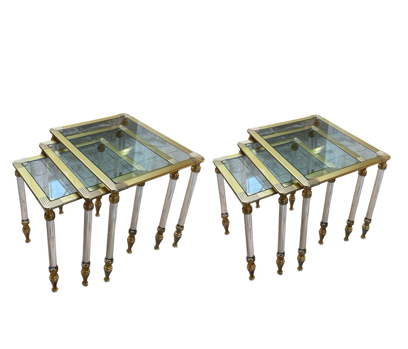 Glass Pair of Coffee Tables 