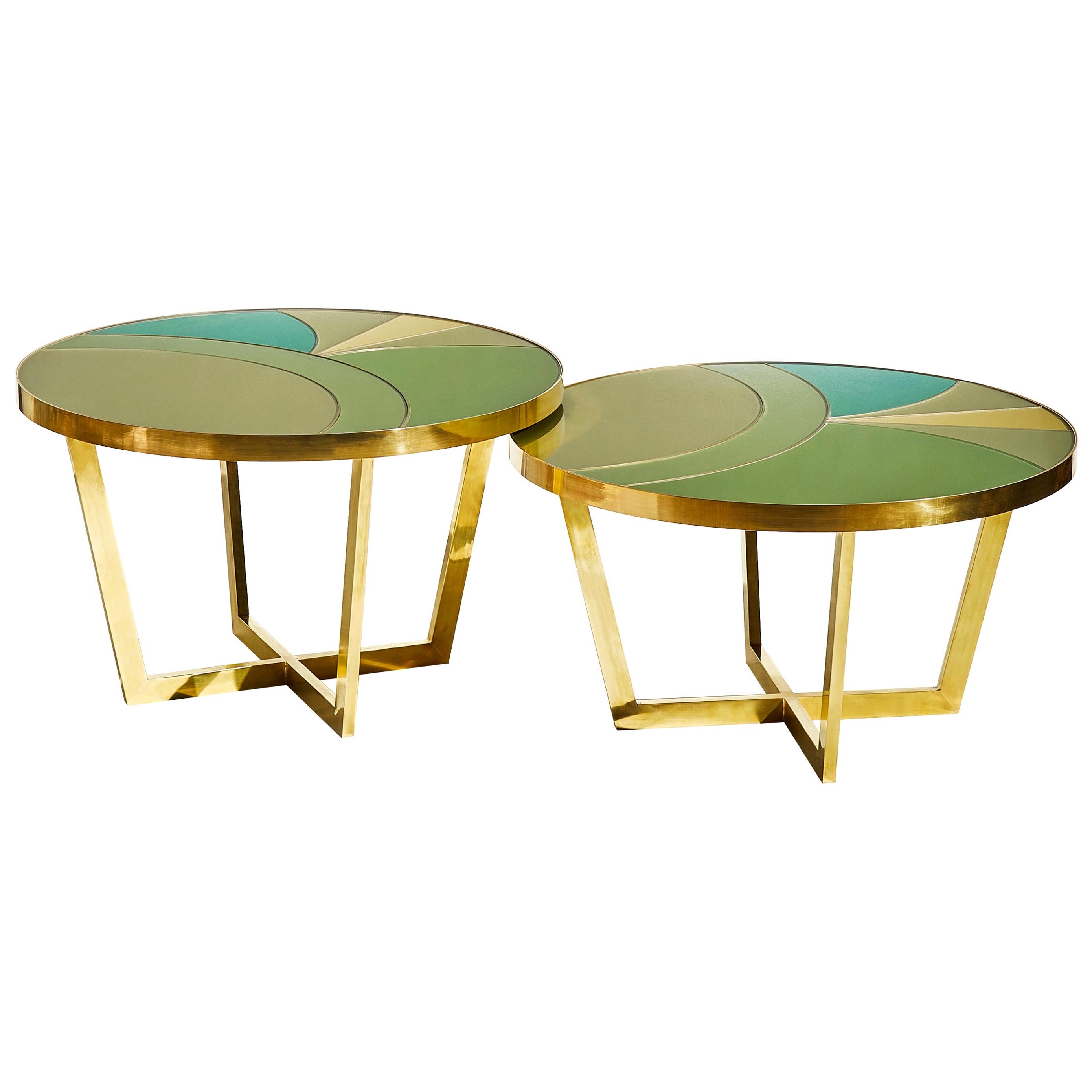Pair of Coffee Tables in Mirror, by Studio Glustin