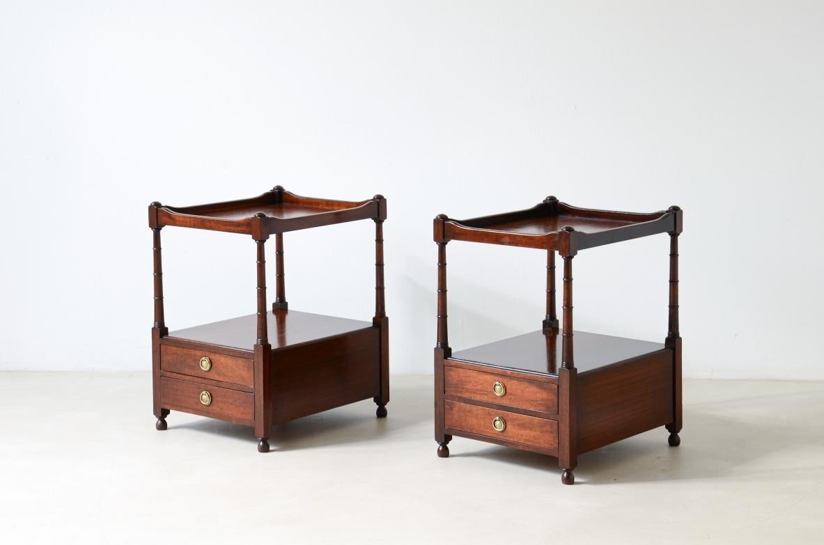 British Pair of coffee tables/nightstands with tray top