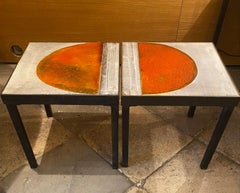 Coppia di tavolini /side table di Roger Capron, Francia, anni '60