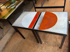 Paire de tables basses/tables d'appoint Roger Capron, France, années 1960