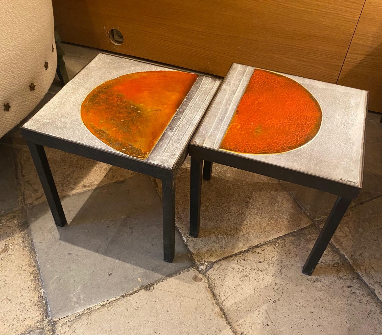 Pair of coffee tables /side tables by Roger Capron, France, 1960s 1